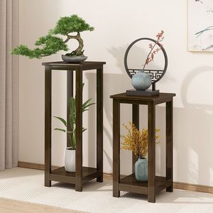 New Chinese-Style Flower Stand for Living Room, Tall Flower Rack, Bamboo Wood Storage Rack, Indoor Balcony Flower Table, Floor-Standing