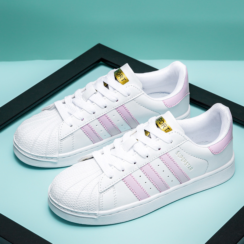 Spring and Summer New Sneakers Eva Same Style Campus White Shoes for Couples, Fashionable, Simple and Versatile Shell Toe Sneakers for Women