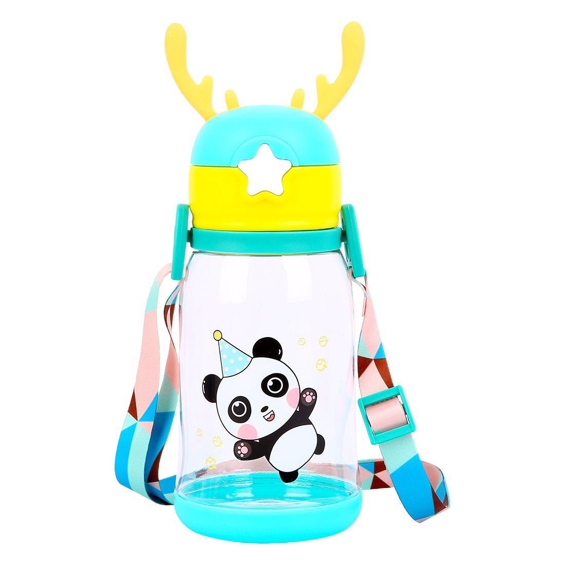 Taza de agua para niños Taza de paja portátil de verano Taza de plástico linda de verano Hervidor de agua para estudiantes de primaria Correa masculina Taza de agua Mujer