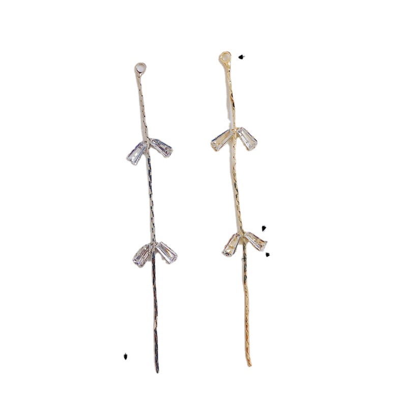 Diyのアクセサリの部品の卸売りの新型の流行の柔らかい美しい枝のs形はドリルの長いタイプのフリンジのイヤリングの部品を入れます。