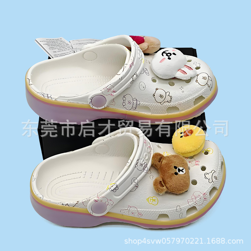 Cross nuevo cartón de dibujos animados monstruos eléctricos de ojos grandes zapatos antideslizantes para niños sandalias al por mayor