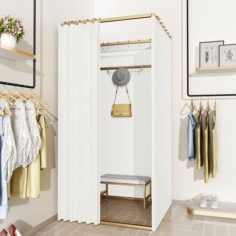Tienda de ropa, centro comercial, vestuario de ensamblaje, sala de prueba móvil simple, cortina de puerta, piso, estante de exhibición portátil, vestuario