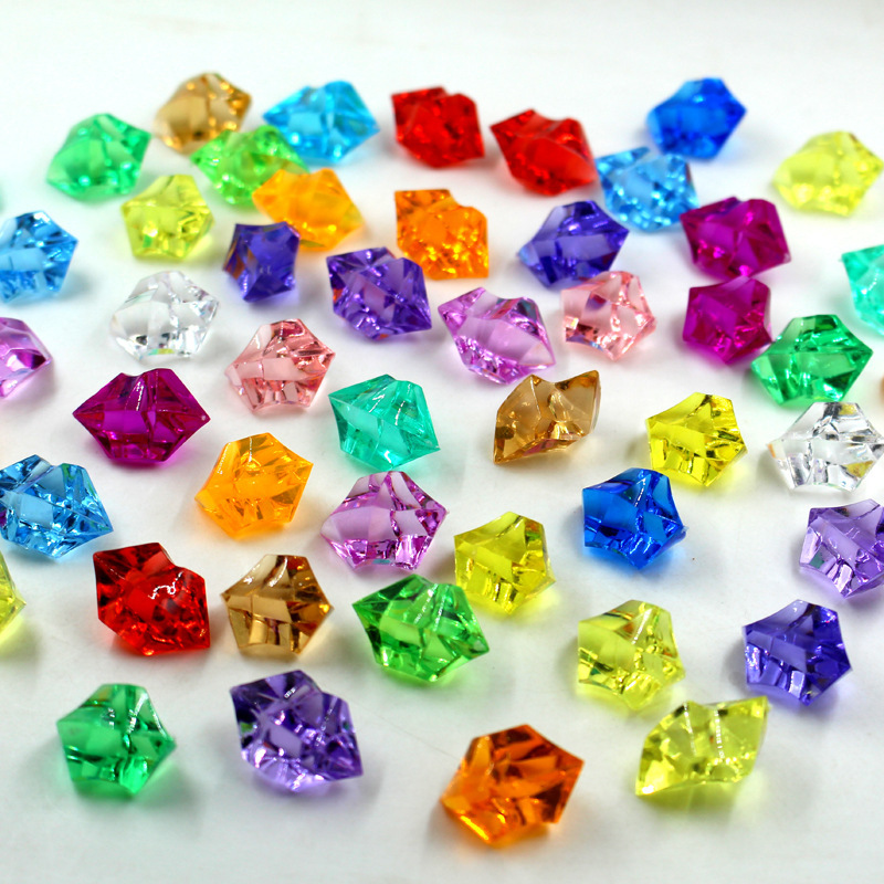Imitation Crystal Ice Cube acrylic crystal stone plastic colored stone children's toy gem colorful stone amusement park beads