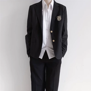DK制服一套休闲西装男套装痞帅高校学生小西服男女百搭jk班服外套