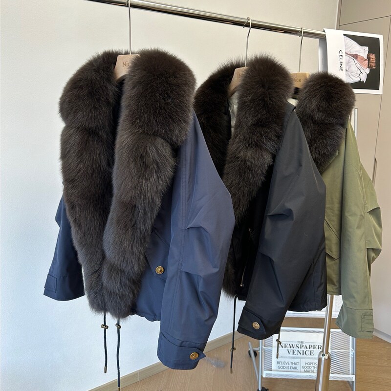 2025 New Style Fox Fur Collar Suit Collar Fur Jacket Women's Winter White Duck down Motorcycle Jacket down Jacket 2025 New Style Fox Fur Collar Suit Collar Fur Jacket Women's Winter White Duck down Motorcycle Jacket down Jacket