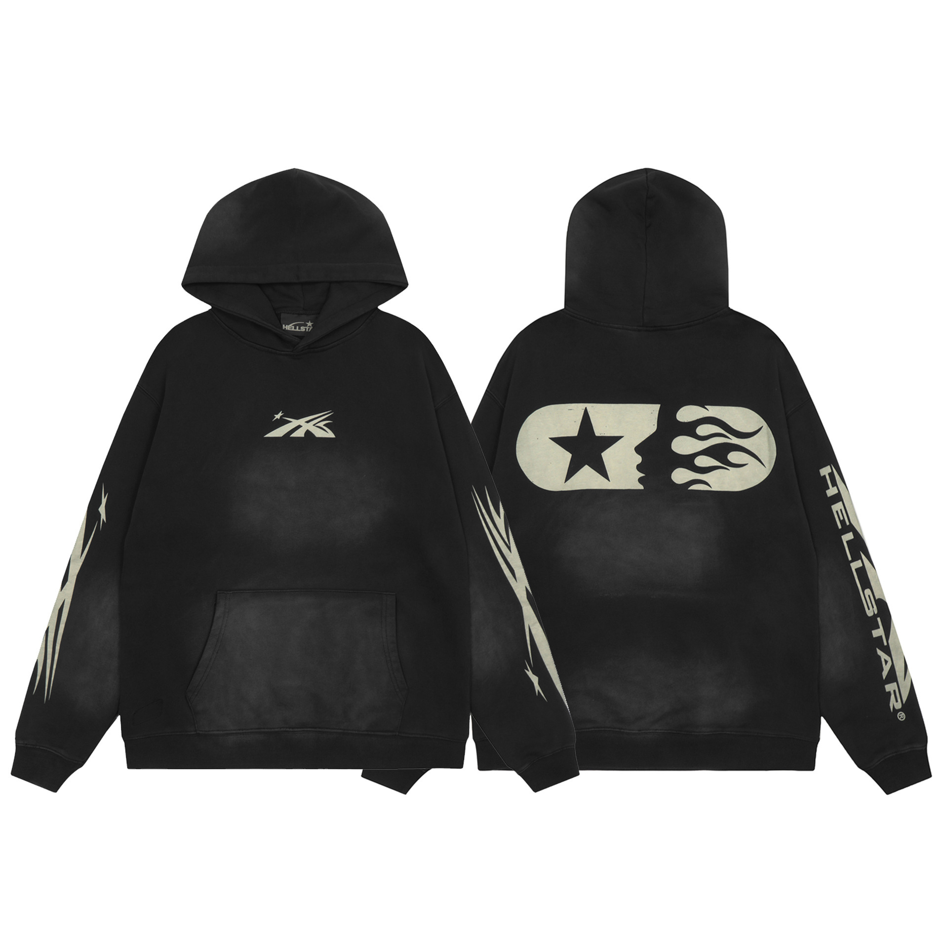 Hellstar Zip Sweater Washed Black