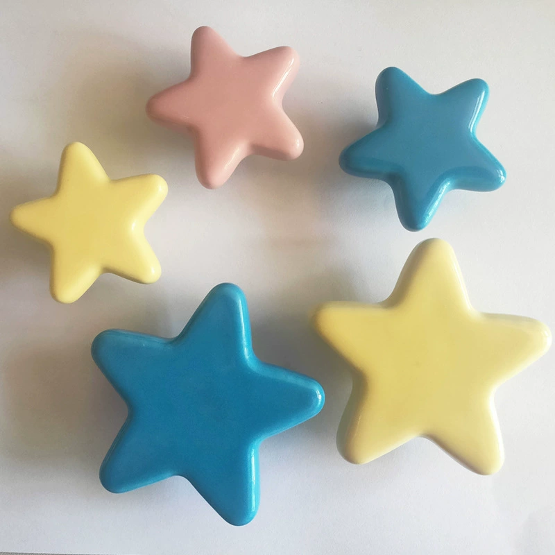 Star Shaped Ceramic Cabinet Knob Set Cute pastel star handles, 8 color options for furniture