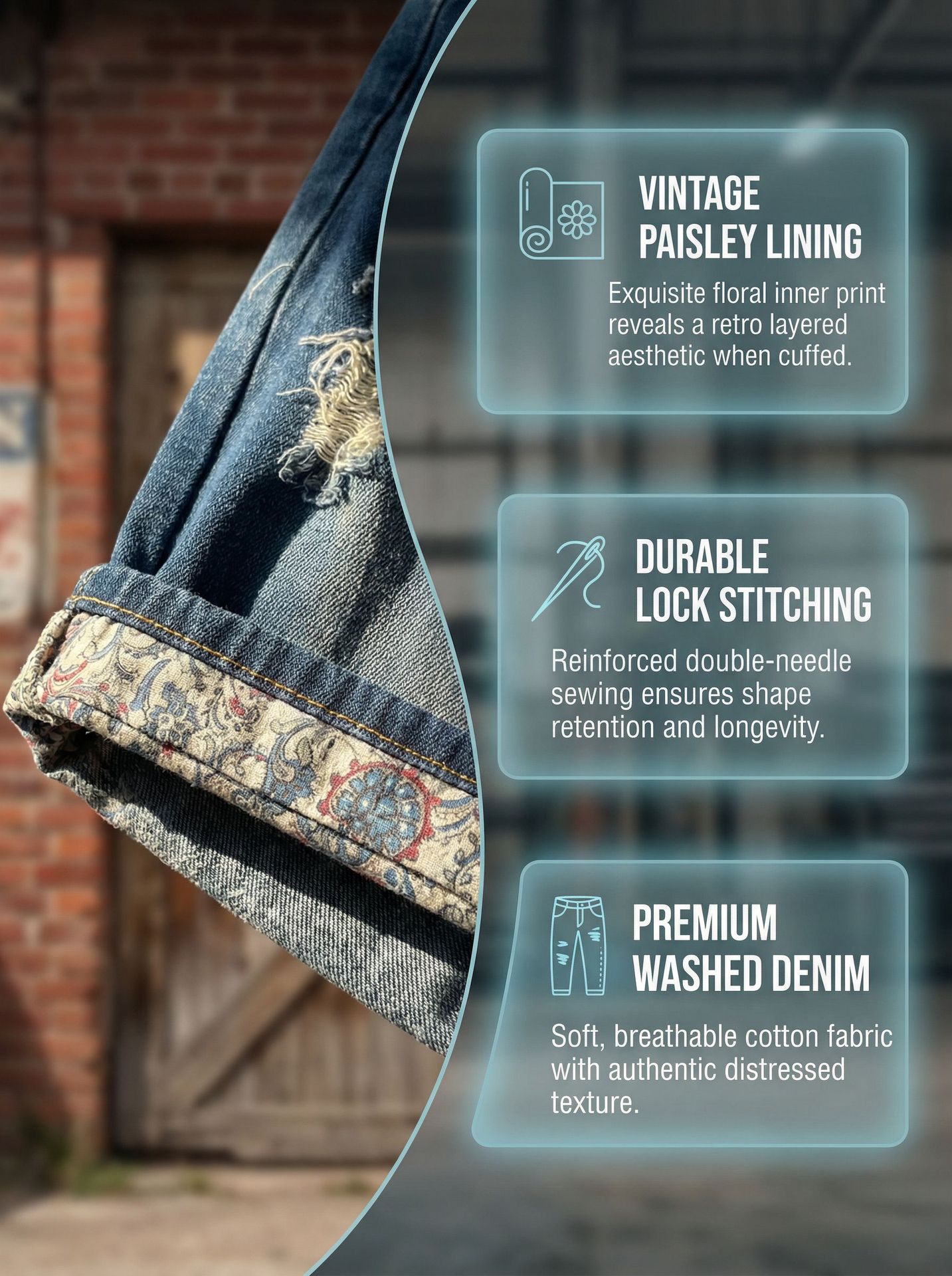 Men's Trendy Ripped Patched Denim Shorts Mid-Length Street Style Summer Riding Breeches Trade Hot Selling_mkmklike.com
