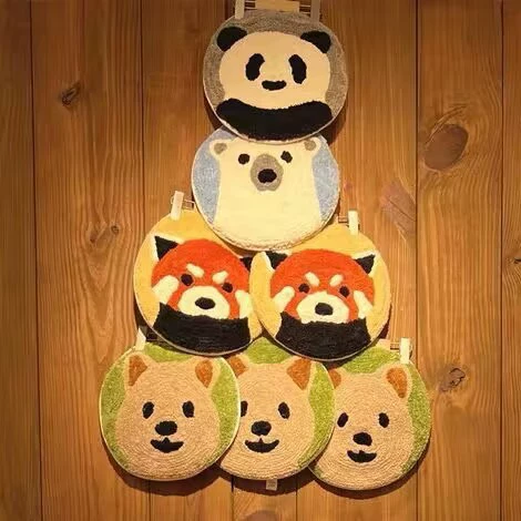 Мультяшный флокированные ковры хохлатые животные подушки сиденья Панда Полярный медведь подушки сиденья противоскользящие ножные коврики для ванной комнаты