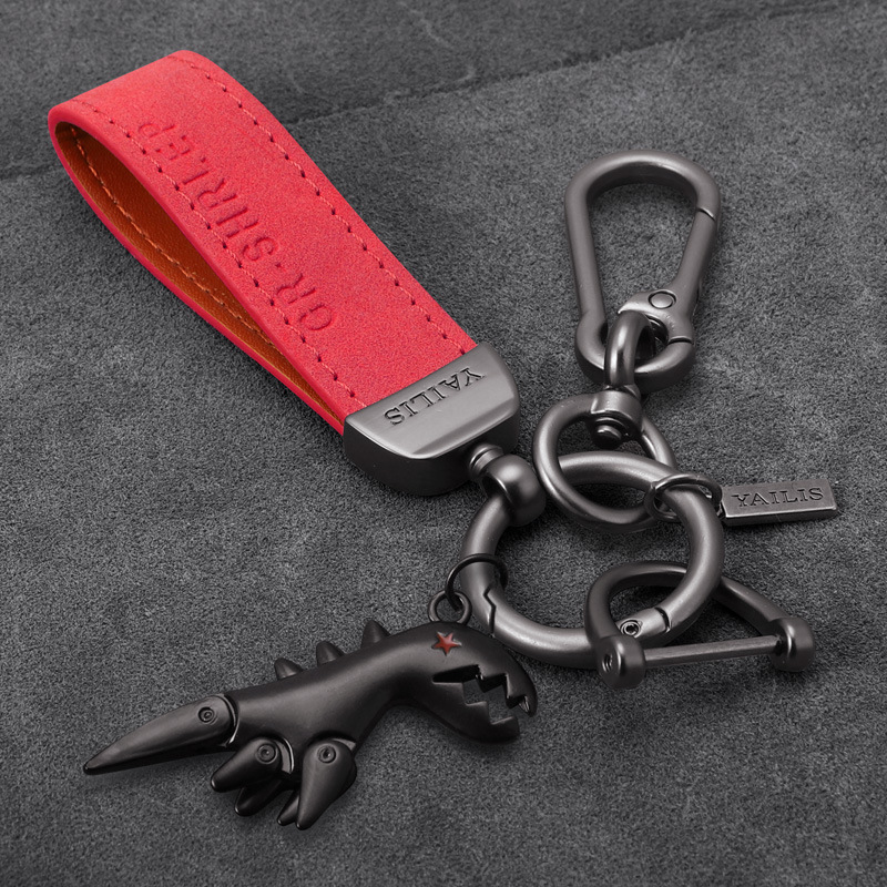 빨간 스웨이드 + 허리 매달려 + 검은 작은 공룡 [D 버클 보내기]]