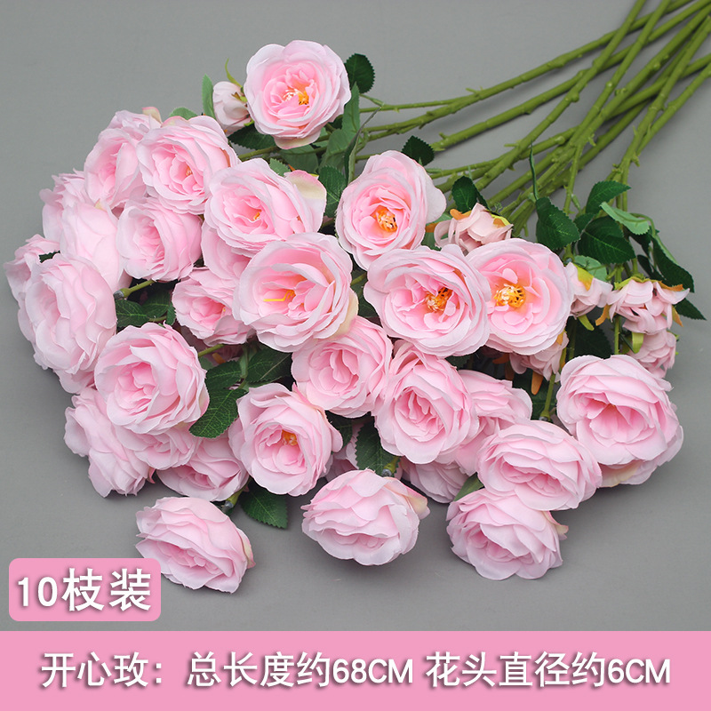 10 flores rosadas bodas flores de seda decoración floral flores falsas hortenida Wenxin Road Artes florales otros
