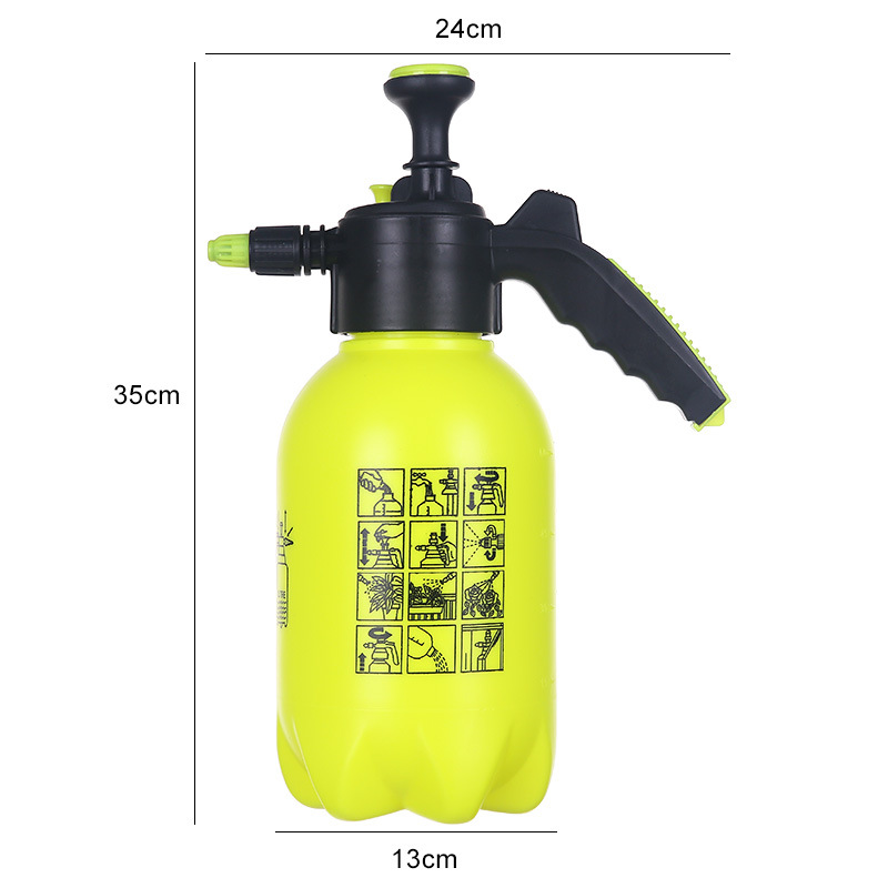 Olla de riego de jardín neumática, botella pequeña, niebla fina, rociador de agua de riego 2L, rociador de agua de desinfección de jardinería doméstica, rociador de agua