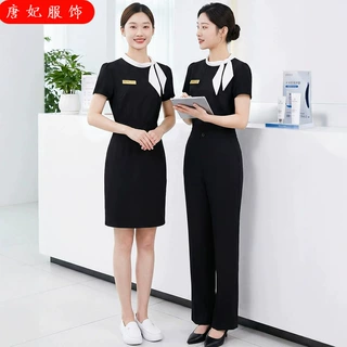 美容院工作服女夏季短袖酒店前台美容师春七分袖咨客接待医美工装