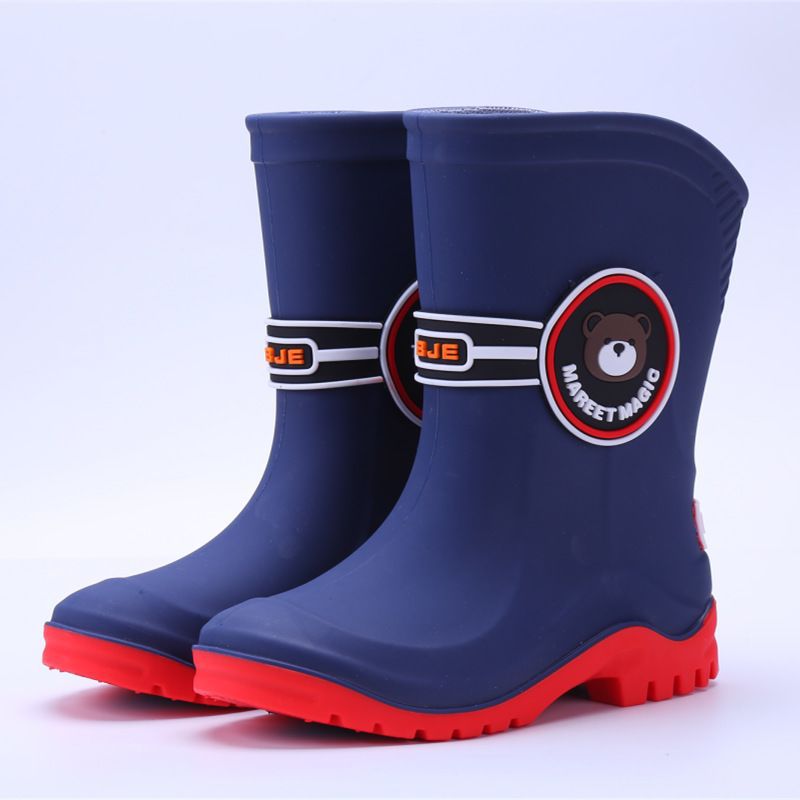 Children's Rain Boots for Men and Women, Small, Medium and Large Kidsren's Rain Boots, Kindergarten Primary School Students' Non-Slip Rubber Shoes, Waterproof Shoes, Fleece-Lined and Removable