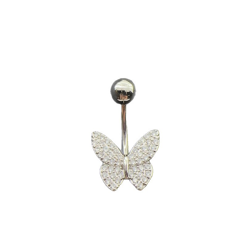 Piercing ombelico farfalla con zirconi e strass elegante_voghion.com