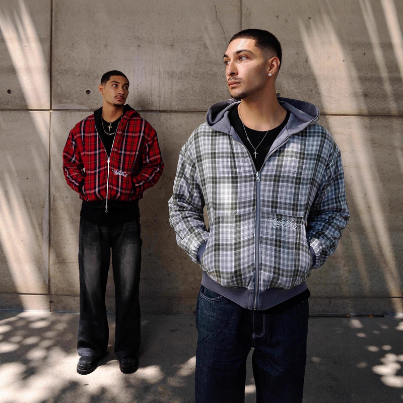 European and American Cross-Border Ins Style Lining Double-Sided Sweatshirt Men's Autum Street Fashion Hooded Cardigan Sweatshirt European and American Cross-Border Ins Style Lining Double-Sided Sweatshirt Men's Autum Street Fashion Hooded Cardigan Sweatshirt