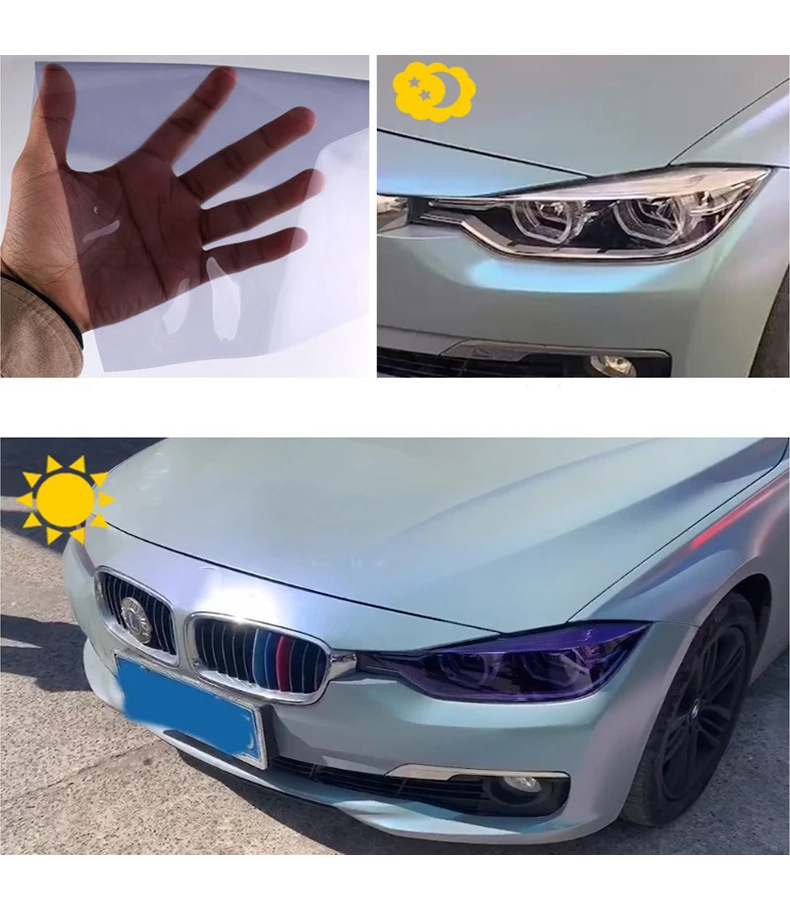 Wholesale Car Light Film Tpu Headlight Protection Film Blackened Discoloration Film Repair Scratches Car Light Protection White to Purple