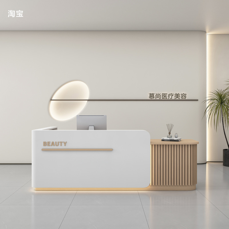 美容学校研修施設 ペイントフロント レジカウンター 衣料品店 バー会社 オフィスフロント 受付カウンター|undefined