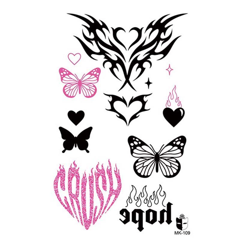 Animal blanco y negro desechable pegatinas de tatuaje belleza pegatinas de tatuaje moda estética patrón de personalidad dama pegatinas de tatuaje