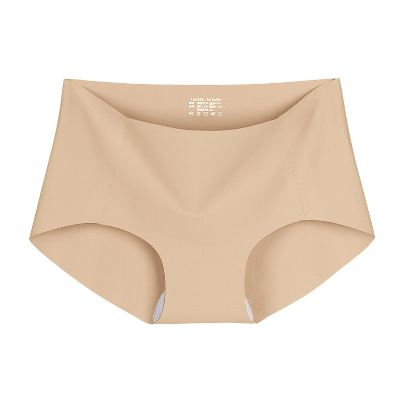 【33色】7A抗菌日本製アイスシルクミッドウエストシームレスショーツ女性用薄手モダールガールズショーツ