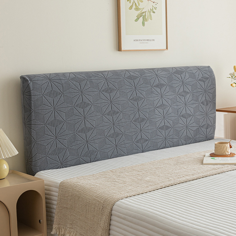 Funda de Cabecera de Terciopelo Jacquard Transfronteriza, Cubre Cabecera Completo, Suave, Antipolvo, Personalizable, Protector de Respaldo de Cama Elástico