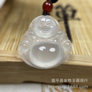 玉髓高冰佛挂件玛瑙观音佛大肚佛挂件直播货源促销小礼品批发