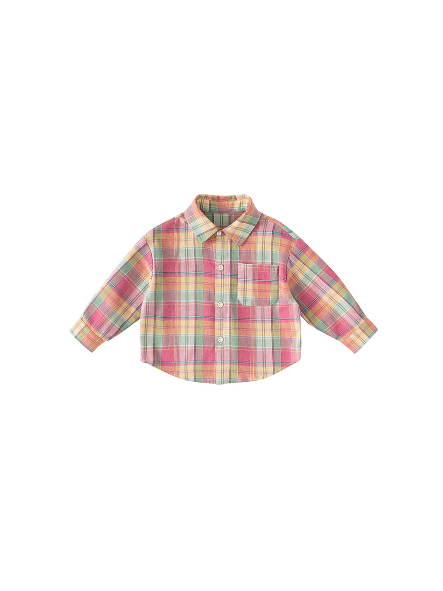 Yoobao ropa infantil camisa de niña de otoño nueva camisa de niña coreana de manga larga camisa a cuadros cardigan