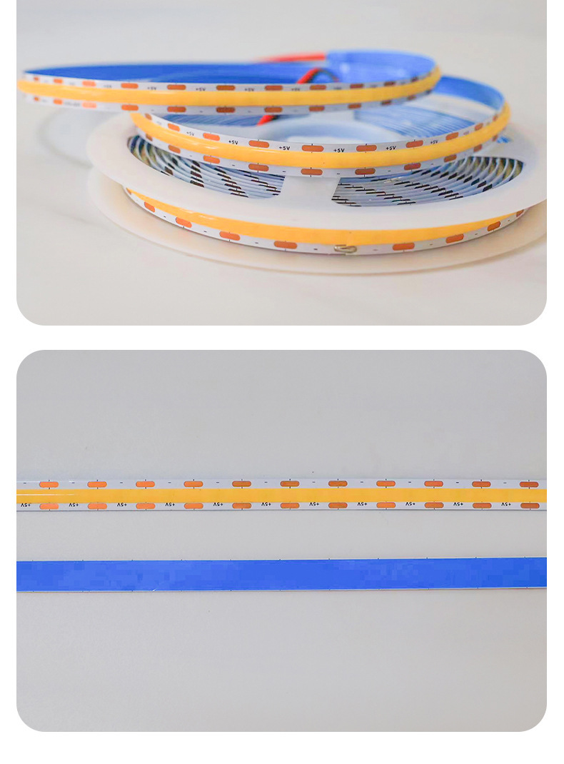 COB 5V LED Strip Light Ultra-Narrow Low Voltage Waterproof USB Self-Adhesive High CRI Flicker-Free TV Ambient Light
