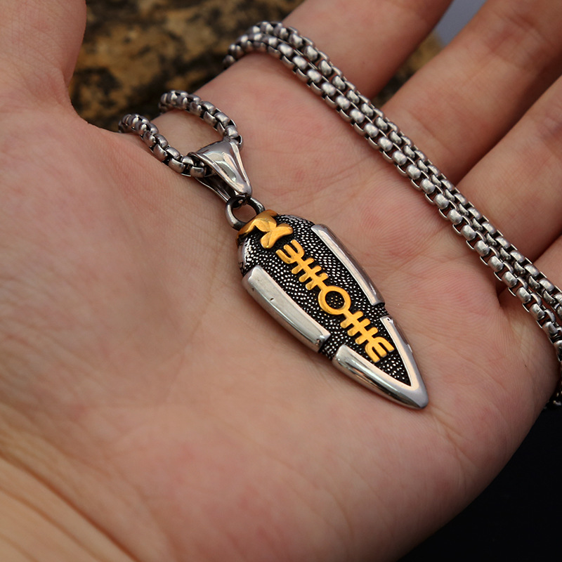 Titanschmuck, Herrenanhänger aus Edelstahl, Halskettendekoration, Wikingerpfeil-Talisman_voghion.com