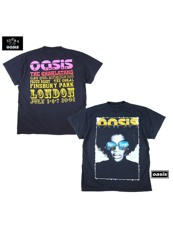 British 70S Rock Band Oasis Oasis American Retro Casual Loose Short-Sleeved Cotton T-Shirt for Men