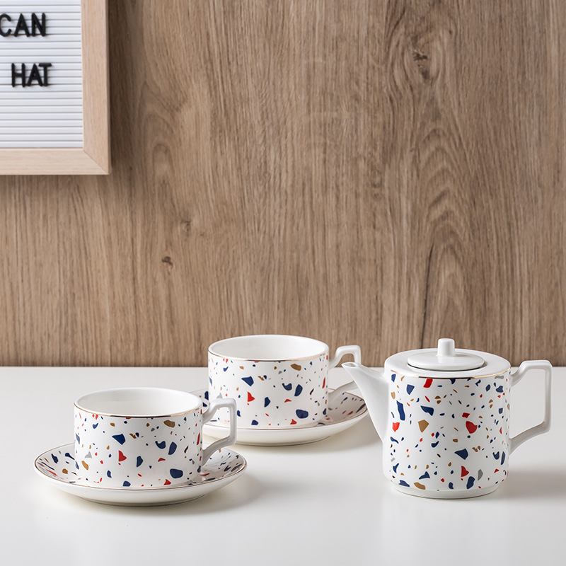 Juego de té nórdico tetera taza de agua conjunto de taza de agua simple juego de taza de té de cerámica traje sala de estar taza del hogar