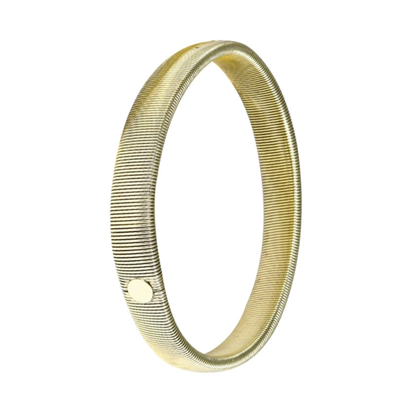 Elastic Spring Bracelet (Kaston) — Mixed Steel & Iron, Pair, 7 cm, Multiple Colors