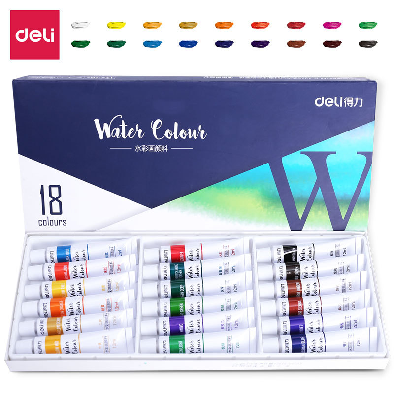 Deli Watercolor Paint Water Powder Wholesale Art Water Powder Painting Paint Set 24 Color Painting 1