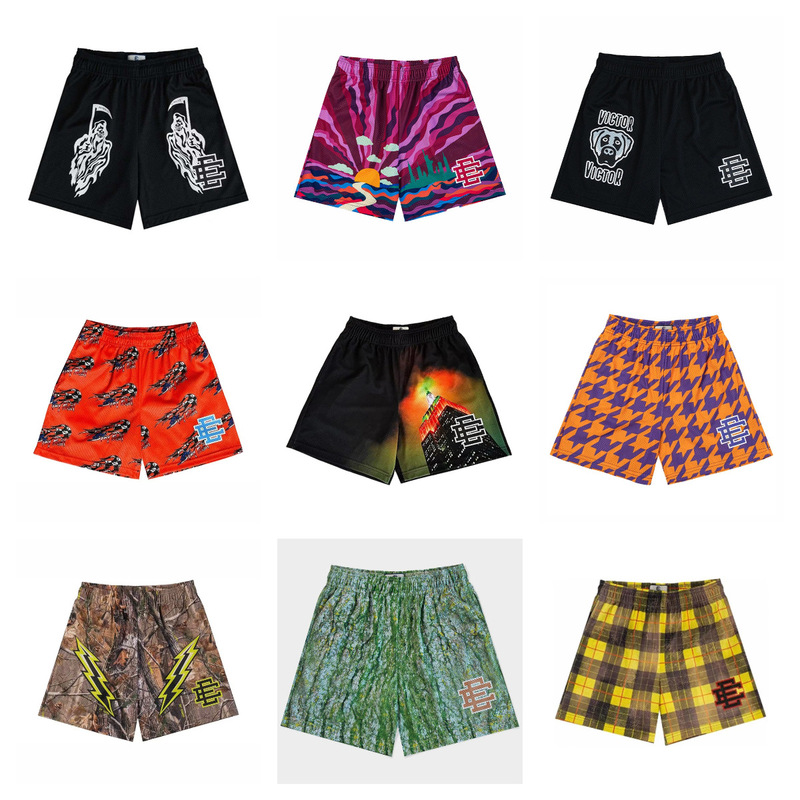 In-Stock New Eric Emanuel Ee Pants Shorts Casual Mesh Shorts Men's American-Style Quarter-Length Shorts