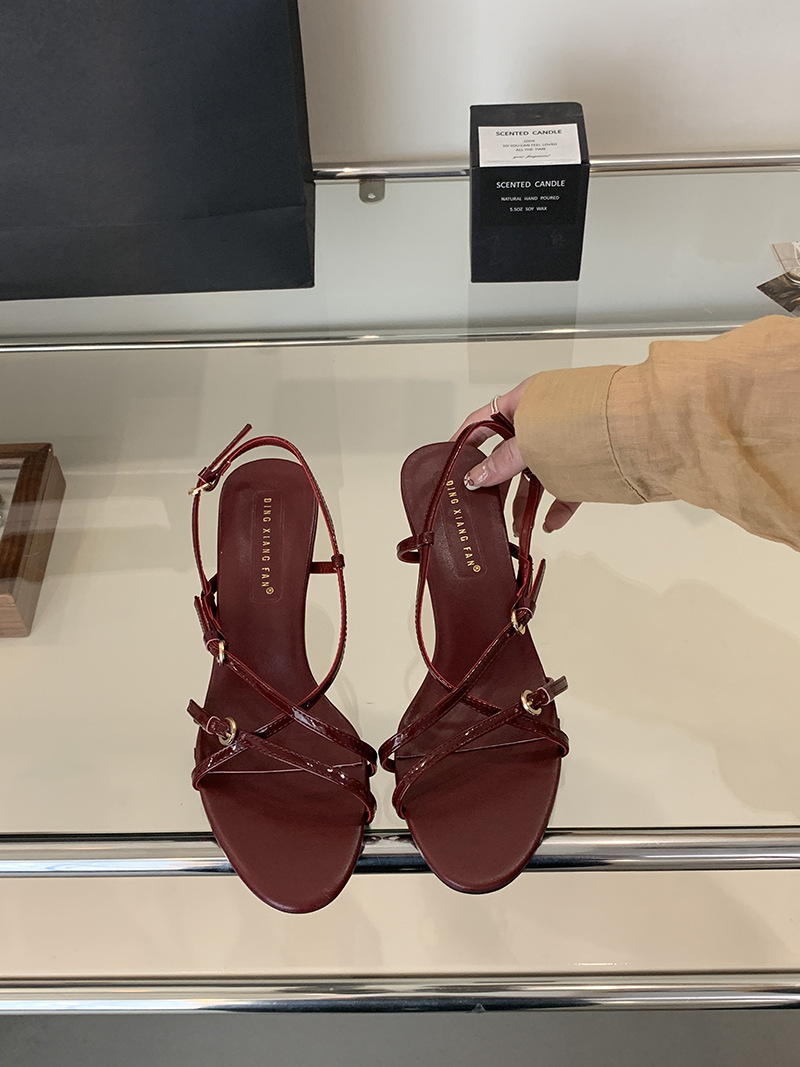 Women's Heeled Sandals Solid Colour Open Toe High Heel Shoes_voghion.com