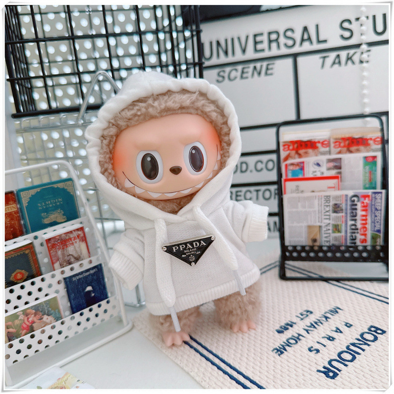 labubu ベビー服 Labubu 第一世代第二世代第三世代 10 センチメートル綿人形黒と白グレートレンディなスウェットシャツパーカーパンツ|undefined