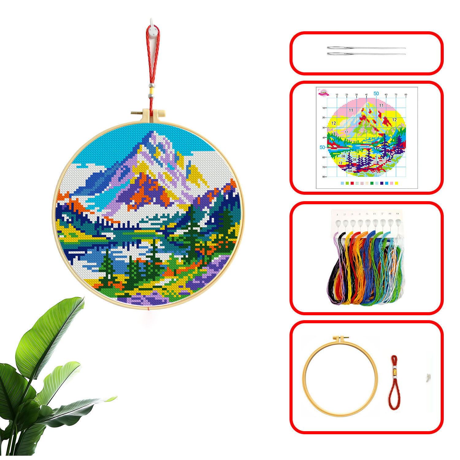 Colección de series de paisajes de montaña y río de punto de cruz real de Mona Lisa image 8