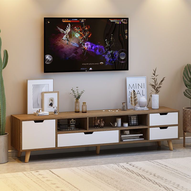 Tv Cabinet Small Apartment Modern Minimalist Living Room Tv Cabinet Home Nordic Solid Wood Leg Coffee Table Tv Cabinet Combination