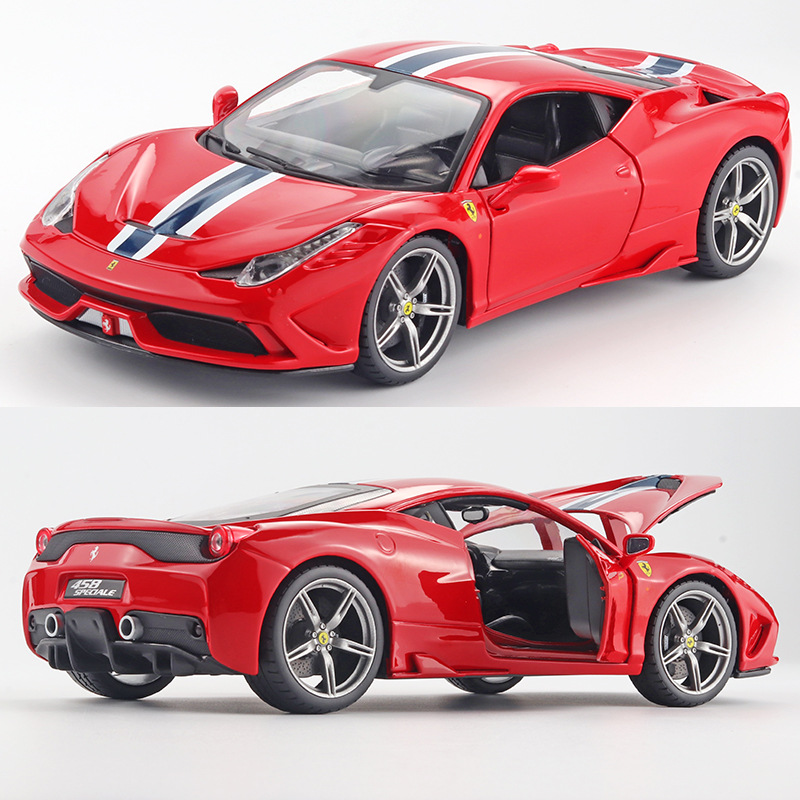 Modelo de coche deportivo Lamborghini 458 SPECIALE de aleación de alta calidad a escala 1:18, figura coleccionable para niños, pieza de exhibición para vitrina.