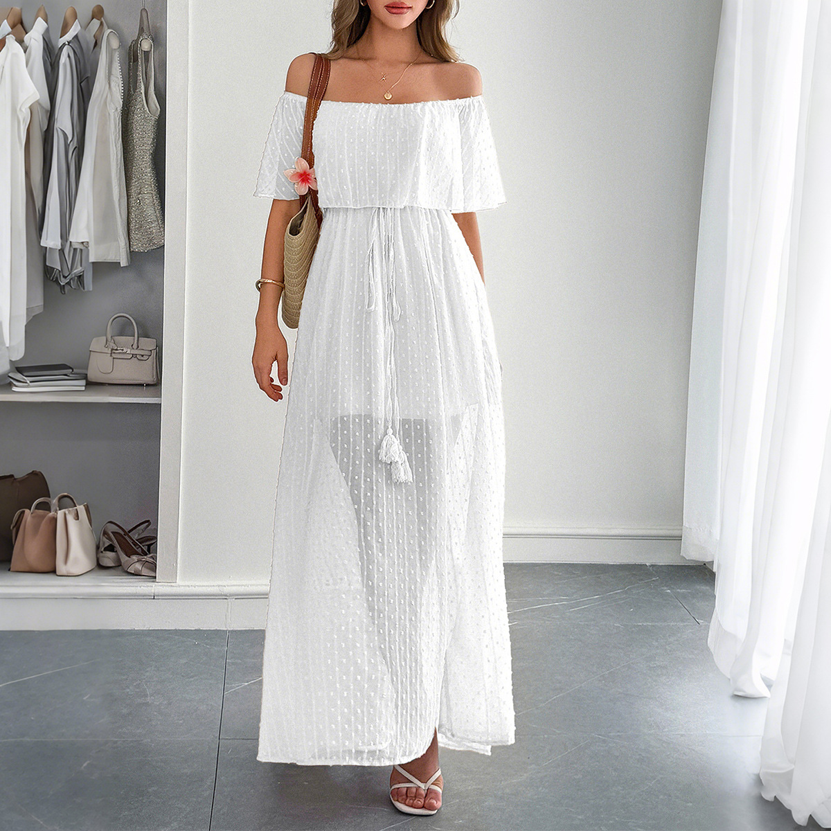 Women's Summer Elegant Short-Sleeve Maxi Dress