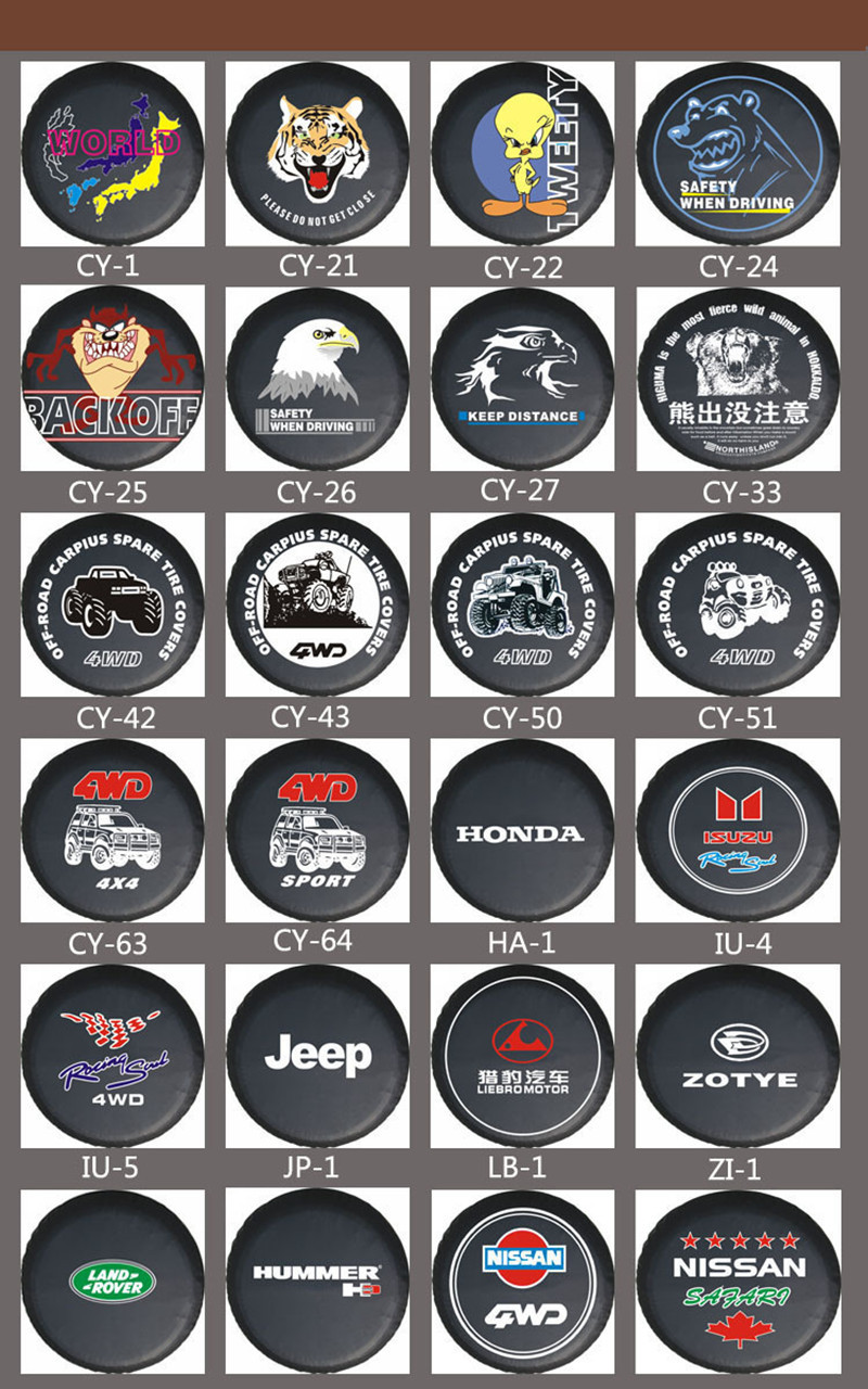 Amazon Car Jimny Spare Tire Cover Trailer Rv Thickened Pvc Sun Protection Dustproof Tire Cover