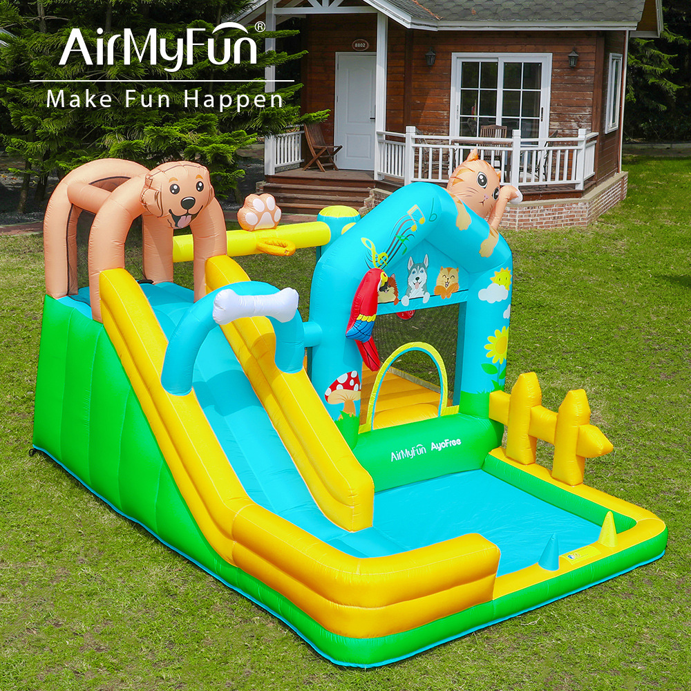 AMF | Castillo inflable para niños pequeño hogar tobogán inflable trampolín parque infantil fiesta interior castillo trampolín