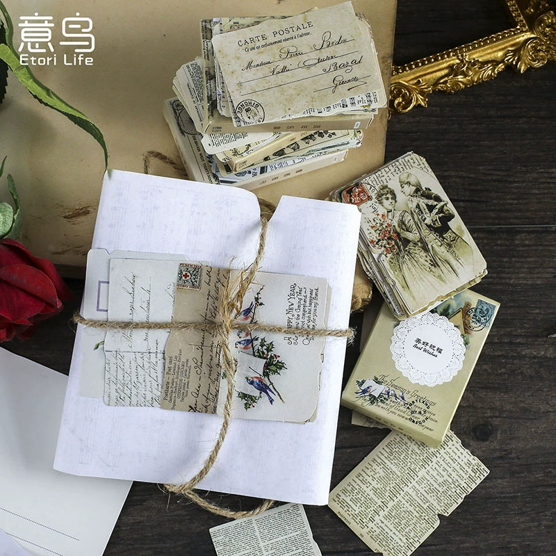 Набор наклеек серии Yifu Retro Cherish, литературный блокнот, материалы для DIY, 30 штук, 4 дизайна по 4 шт.
