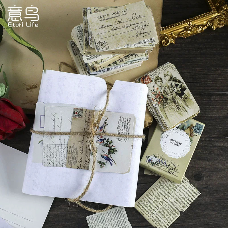 Набор наклеек серии Yifu Retro Cherish, литературный блокнот, материалы для DIY, 30 штук, 4 дизайна по 4 шт.