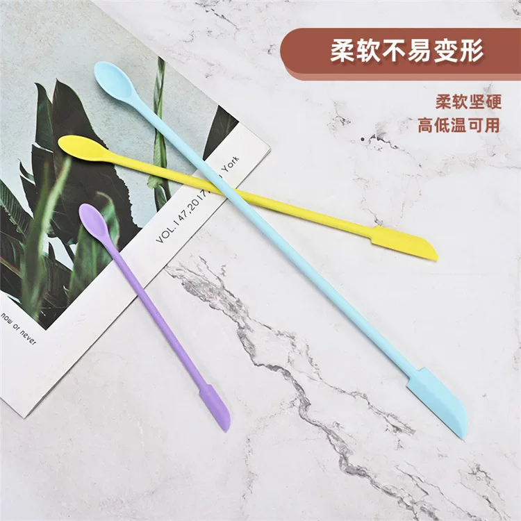 Long silicone small cream scraper, double-sided spoon