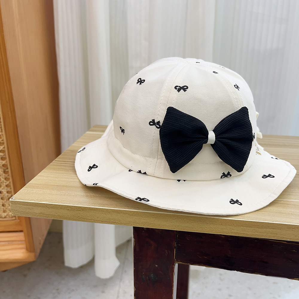 Baby bow bonnet, gorra de pescador, gorra de primavera y verano, gorra de bebé delgada ajustable, nueva moda de junio a diciembre