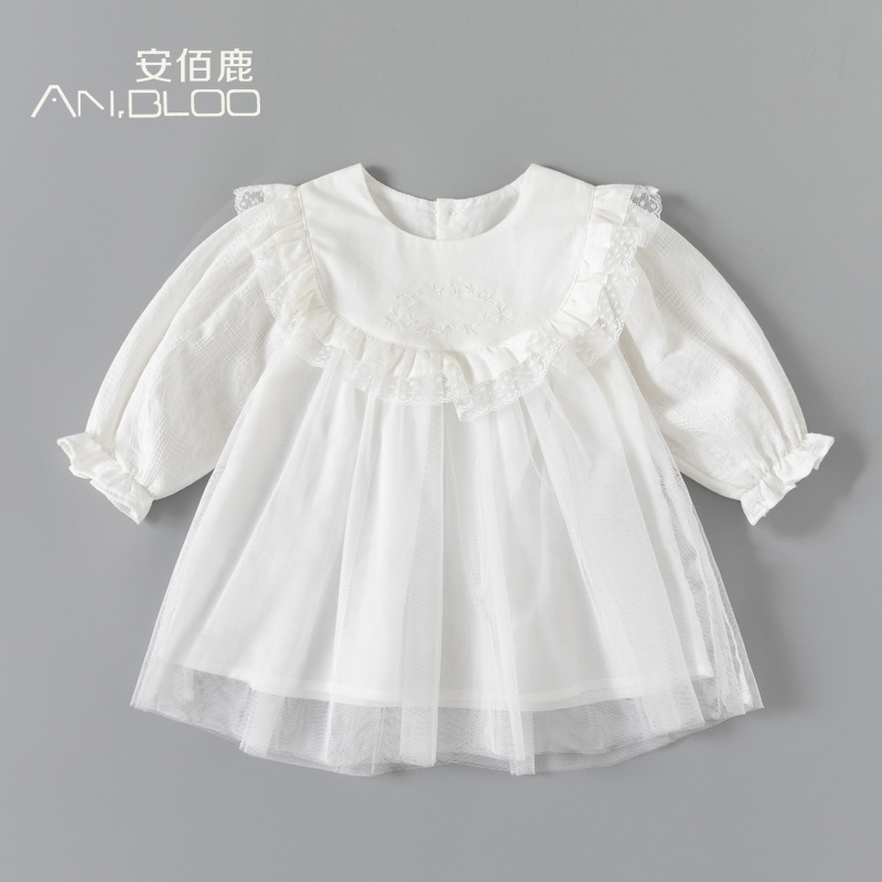 女童连衣裙秋季新款纯棉透气公主裙 新生儿宝宝周岁衣服甜美裙子|undefined