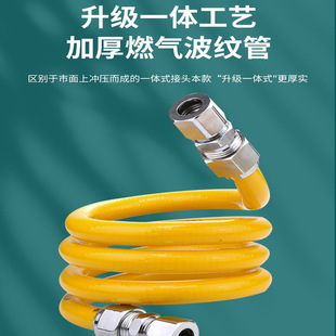 3-point detachable 304 stainless steel gas pipe explosion-proof thickened flexible gas water heater connecting pipe metal wall