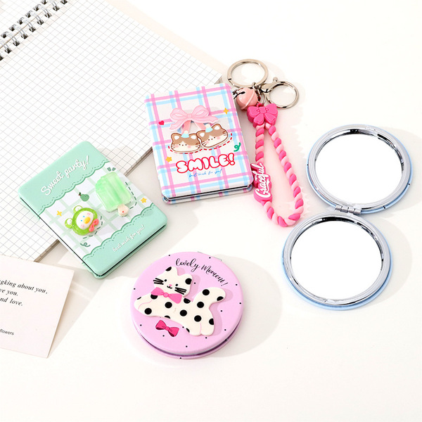 double-sided folding travel handheld mirror