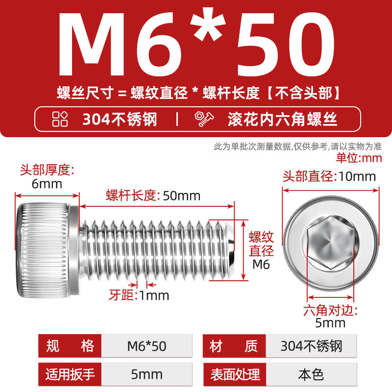 Болт Tianzhuo Hardware M6*50